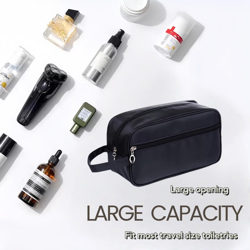 Tumecos Toiletry Dopp Kit Travel Electronics Organizer Shaving Accessories Bag with Carry Handle Black - Image 2